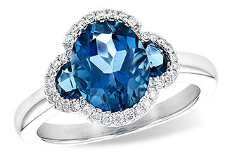 H190-33603: LDS RG 3.04 TW LONDON BLUE TOPAZ 3.20 TGW
